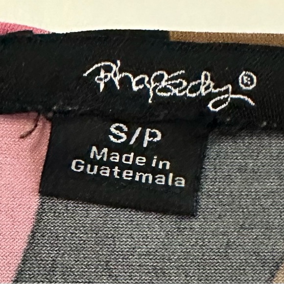 Rhapsody Black and Pink Floral Long Sleeve Dress - Picture 3 of 3